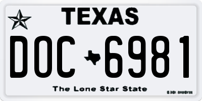 TX license plate DOC6981