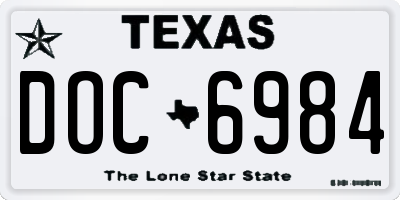 TX license plate DOC6984