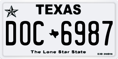 TX license plate DOC6987
