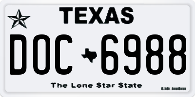 TX license plate DOC6988