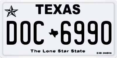 TX license plate DOC6990