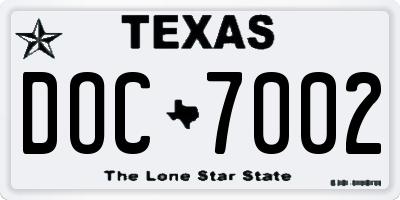 TX license plate DOC7002
