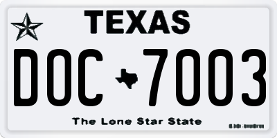 TX license plate DOC7003