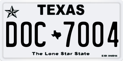 TX license plate DOC7004
