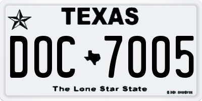 TX license plate DOC7005