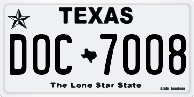 TX license plate DOC7008