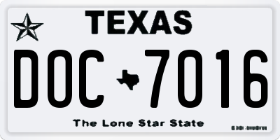 TX license plate DOC7016