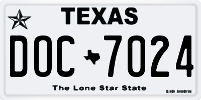 TX license plate DOC7024