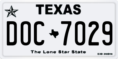 TX license plate DOC7029