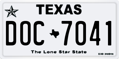 TX license plate DOC7041