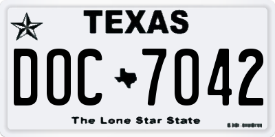 TX license plate DOC7042