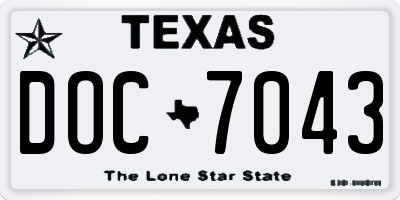 TX license plate DOC7043