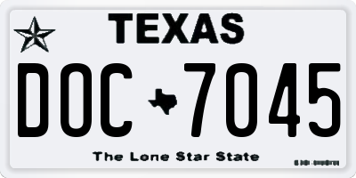 TX license plate DOC7045