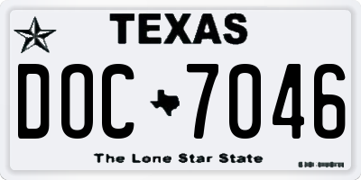 TX license plate DOC7046
