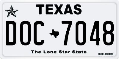 TX license plate DOC7048