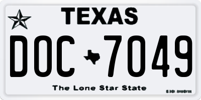 TX license plate DOC7049