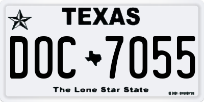 TX license plate DOC7055