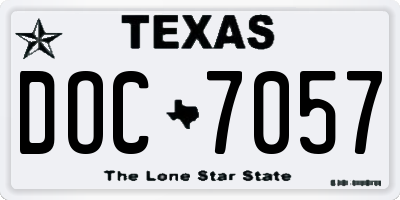 TX license plate DOC7057