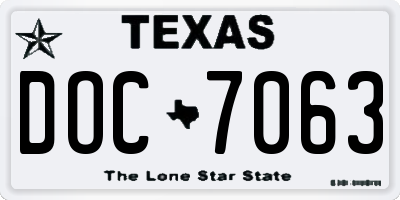 TX license plate DOC7063