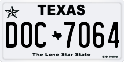 TX license plate DOC7064