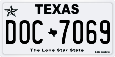TX license plate DOC7069