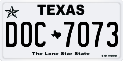 TX license plate DOC7073