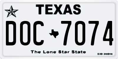 TX license plate DOC7074