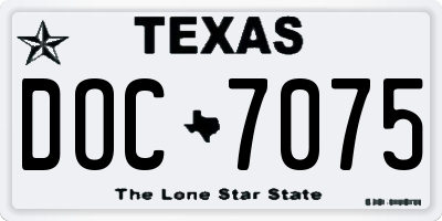 TX license plate DOC7075