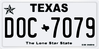 TX license plate DOC7079