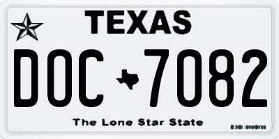 TX license plate DOC7082