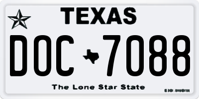 TX license plate DOC7088