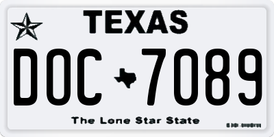 TX license plate DOC7089
