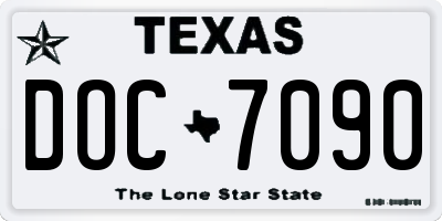 TX license plate DOC7090