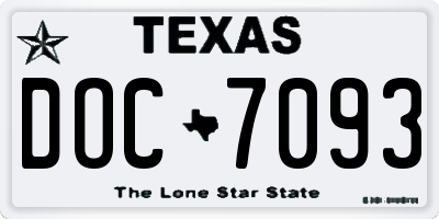 TX license plate DOC7093