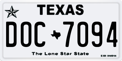 TX license plate DOC7094