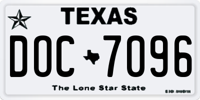 TX license plate DOC7096