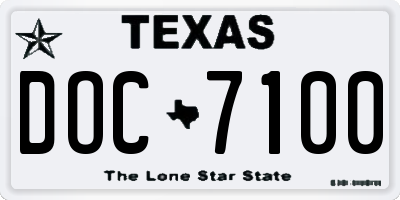 TX license plate DOC7100