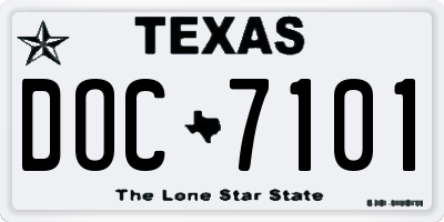 TX license plate DOC7101