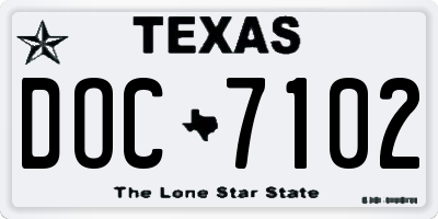 TX license plate DOC7102