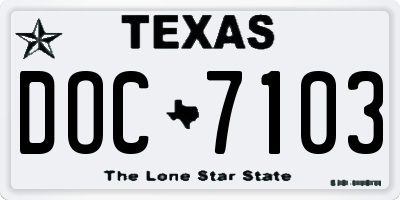 TX license plate DOC7103