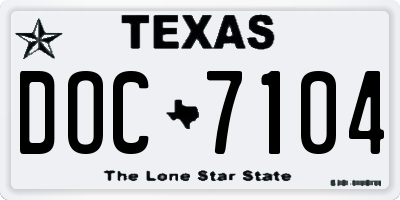 TX license plate DOC7104