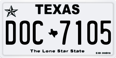 TX license plate DOC7105