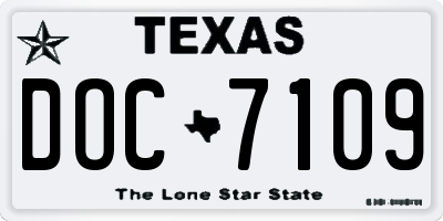 TX license plate DOC7109