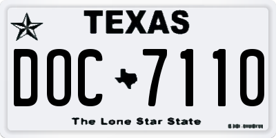 TX license plate DOC7110
