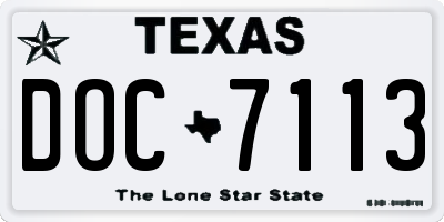 TX license plate DOC7113