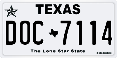 TX license plate DOC7114