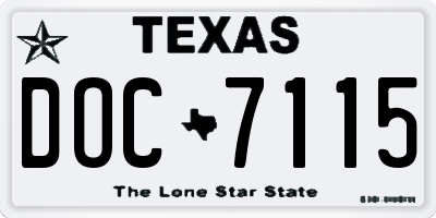 TX license plate DOC7115