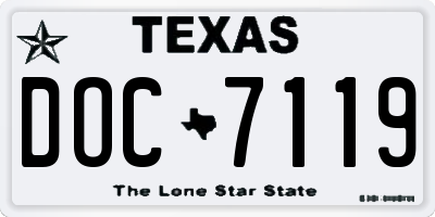 TX license plate DOC7119