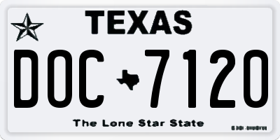 TX license plate DOC7120
