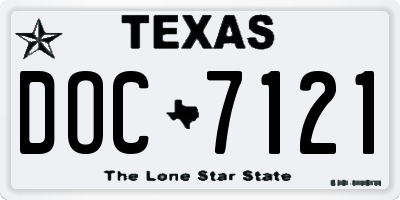 TX license plate DOC7121